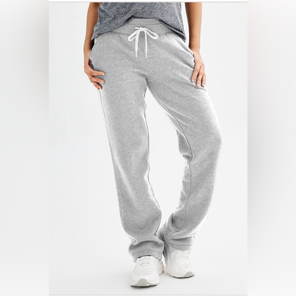 TEK GEAR Womens Gray Straight Leg Sweat Pants Size XXL Pockets Lightly Fleeced